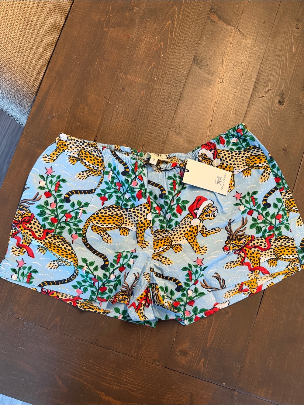 NWT Printfresh Very Merry Bagheera Sleep Shorts Boxers Size XS 🐆 🎅🏻 - Picture 2 of 5